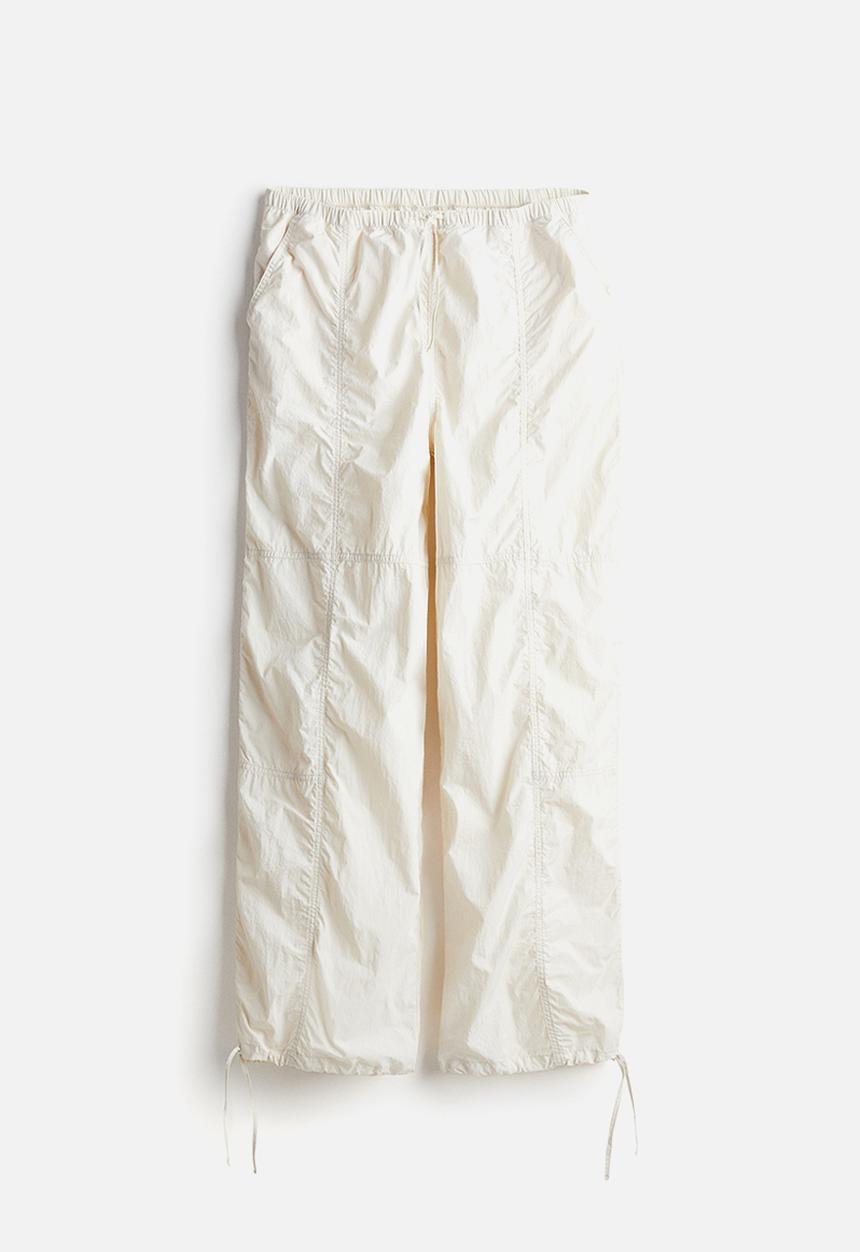 H&M - Nylon parachute trousers - cream