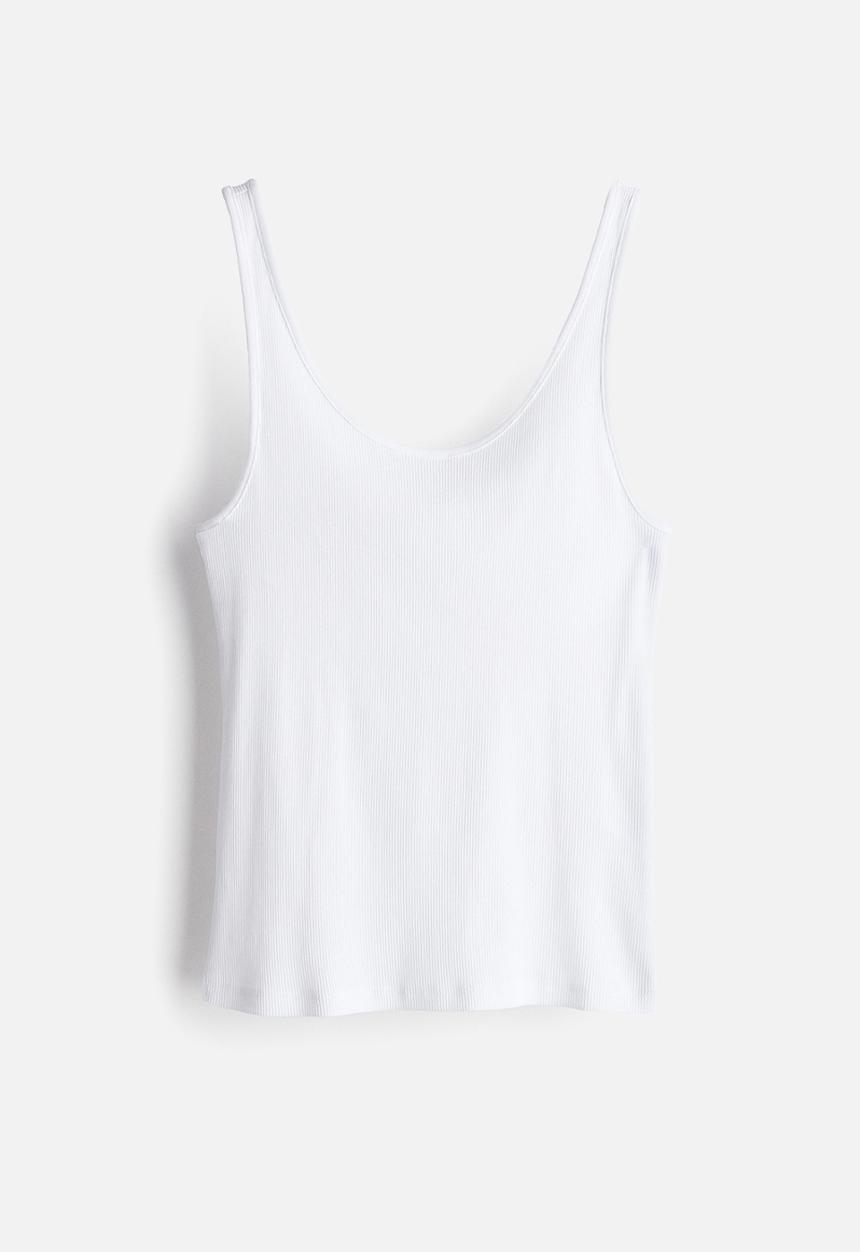 H&M - Ribbed vest top - white