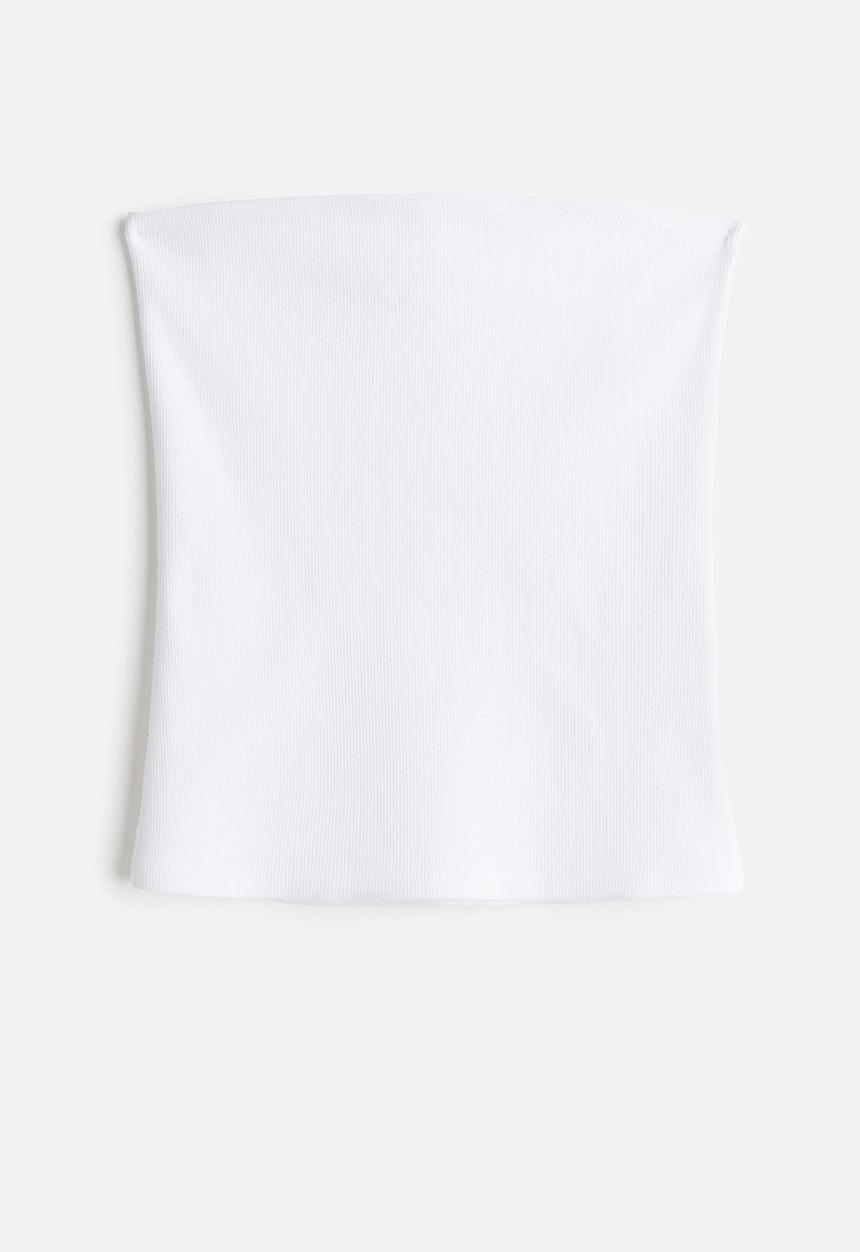 H&M - Ribbed tube top - white