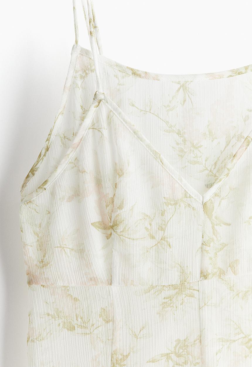 H&M - Double-layered sheer dress - white,multi
