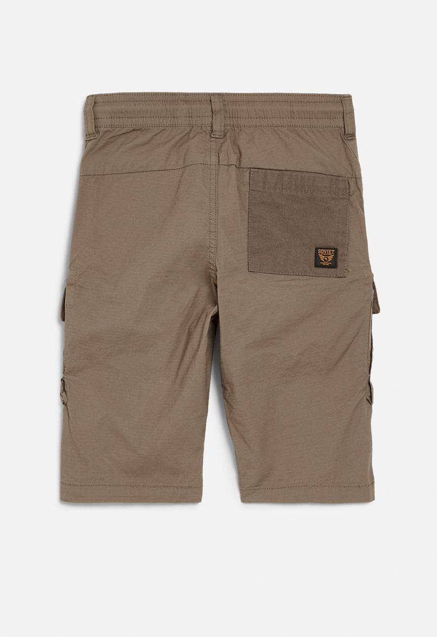 SOVIET - Boys cargo cotton short - taupe