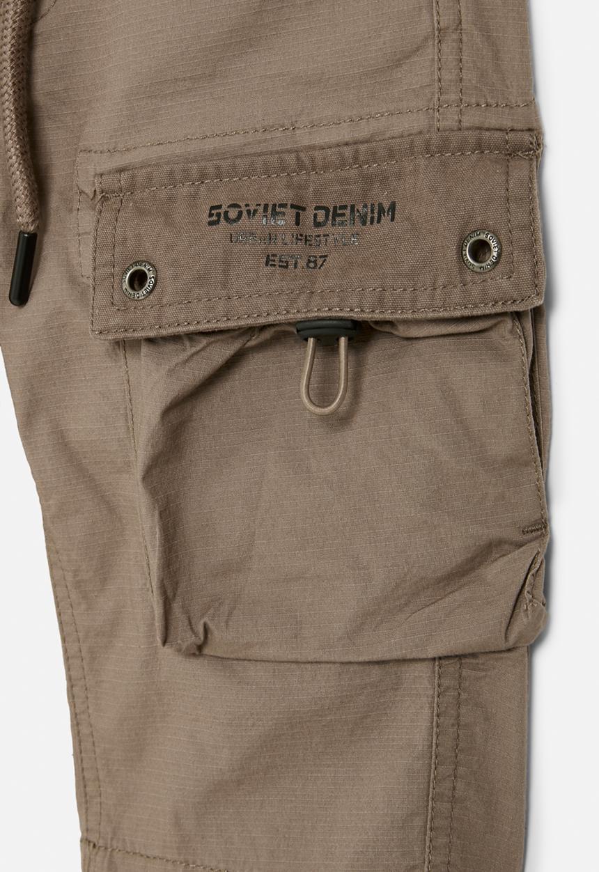 SOVIET - Boys cargo cotton short - taupe