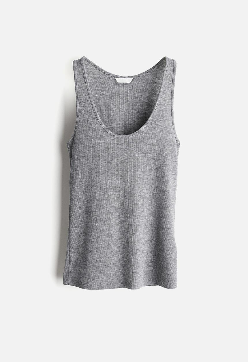 H&M - Ribbed vest top - grey marl
