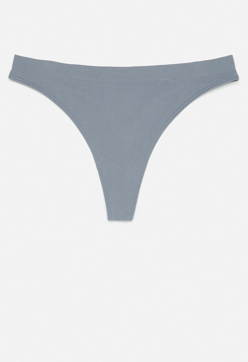 H&M - 2-Pack seamless thong briefs - grey