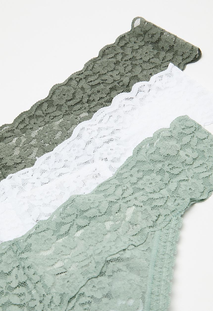 H&M - 3-Pack lace thong briefs - multi