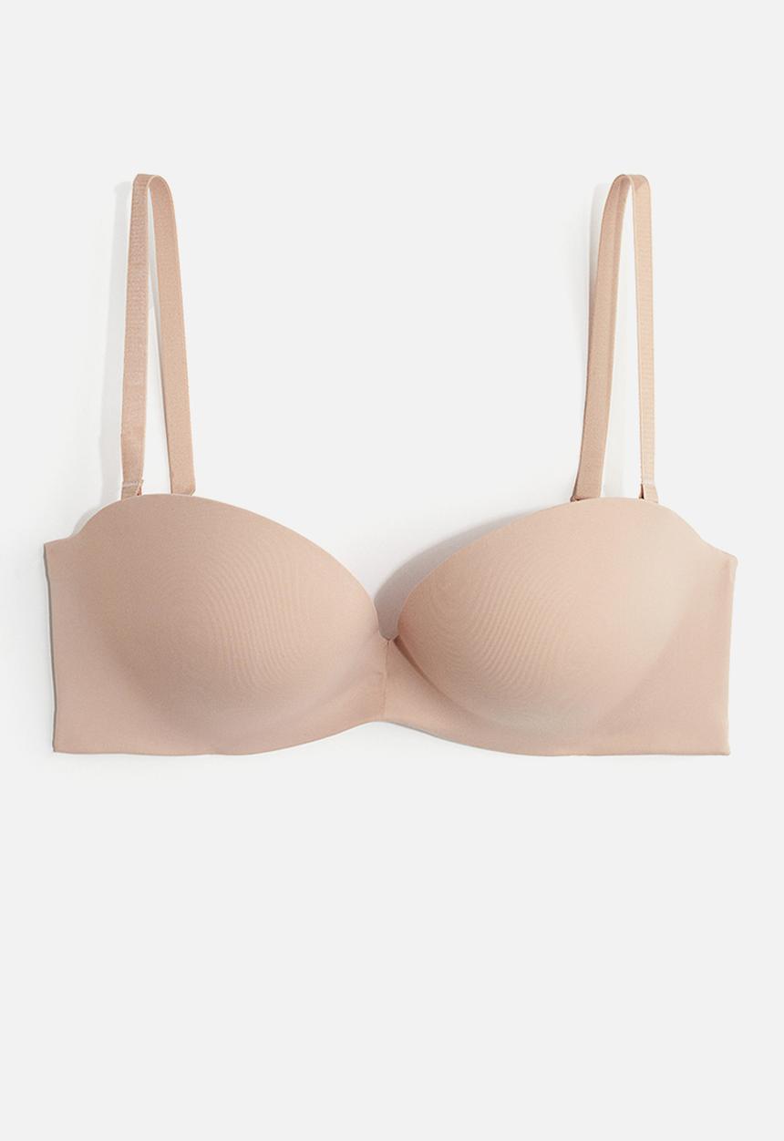 H&M - Microfibre super push-up balconette bra - beige