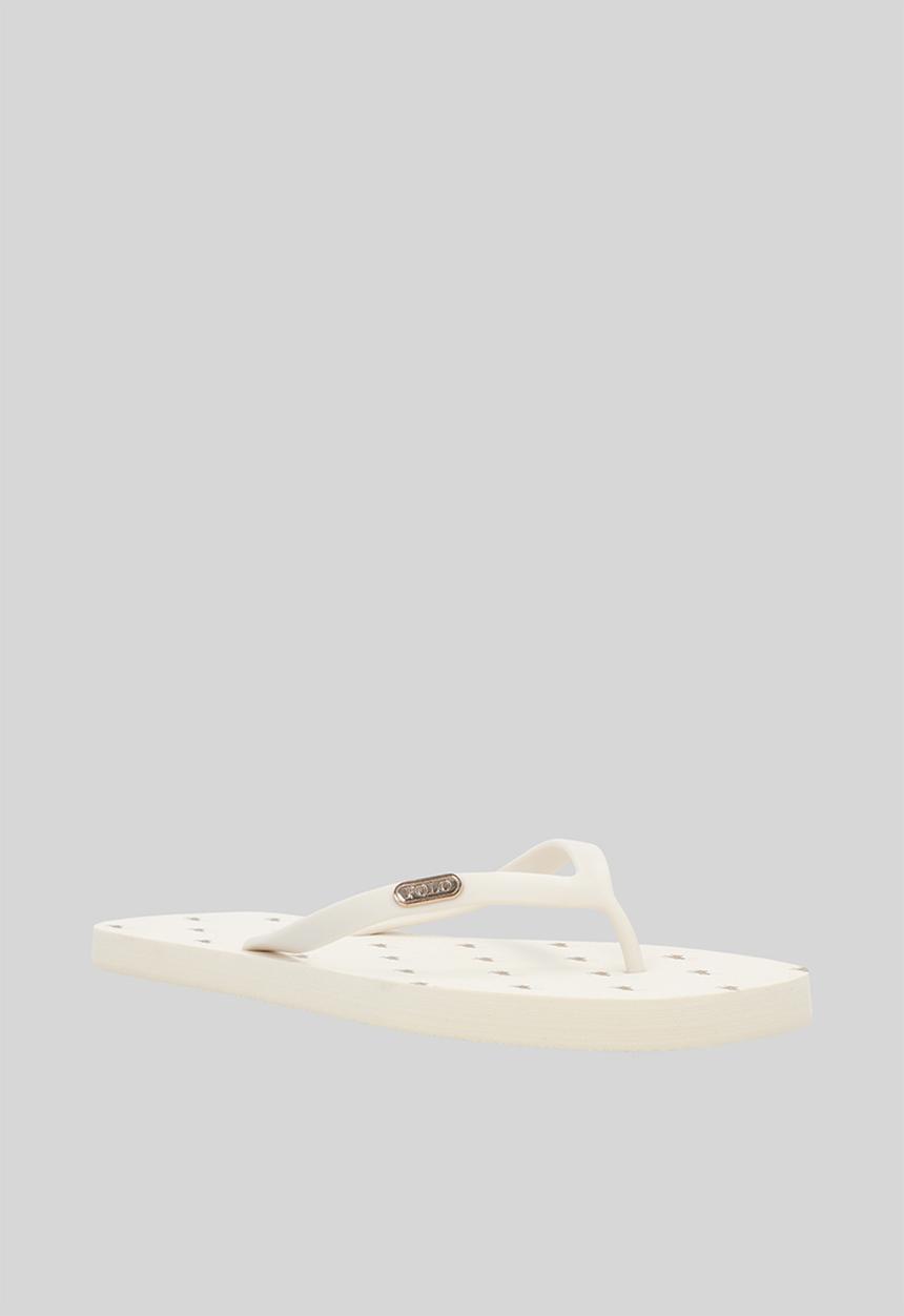 POLO - Squoval monogram flip flop - off white