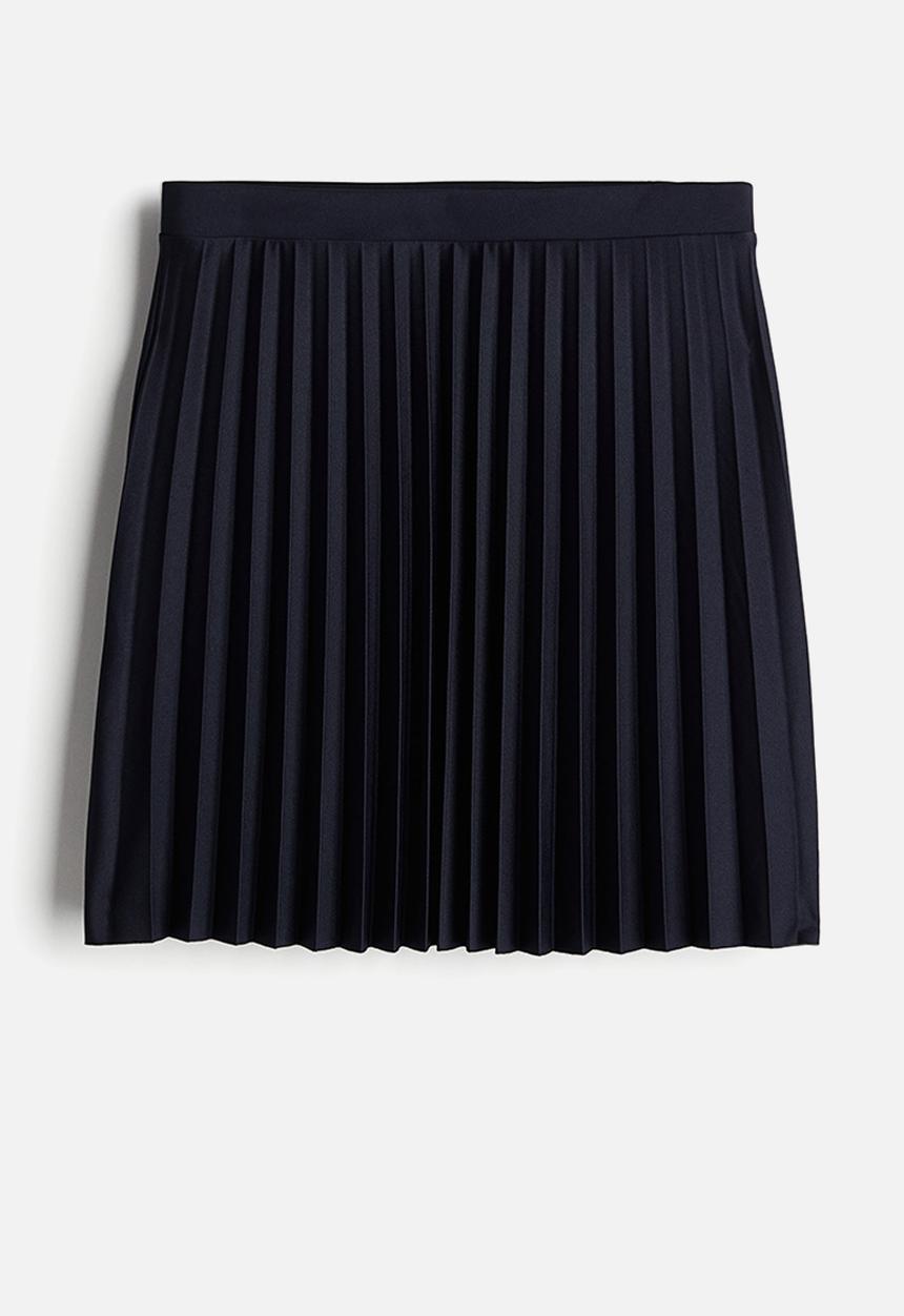 H&M - Pleated jersey skirt - navy blue