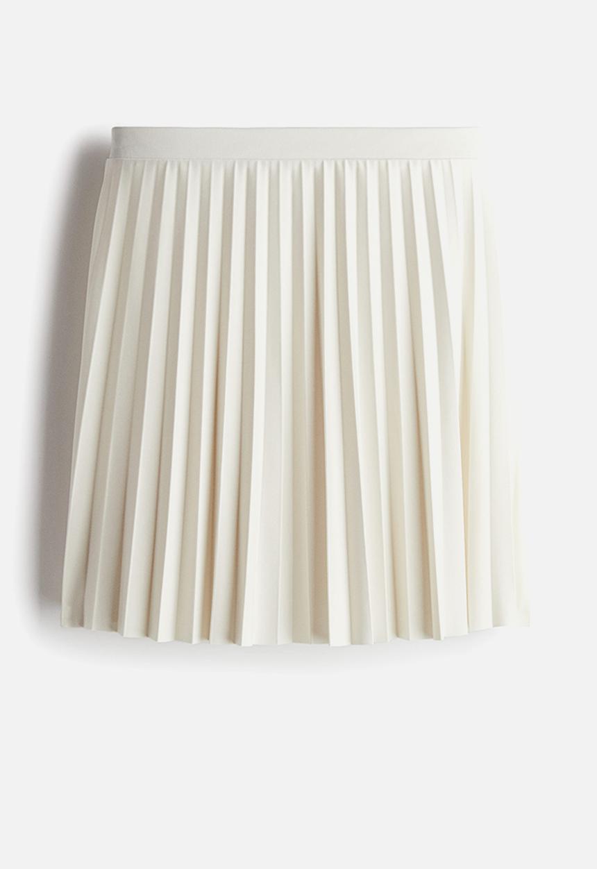 H&M - Pleated jersey skirt - white