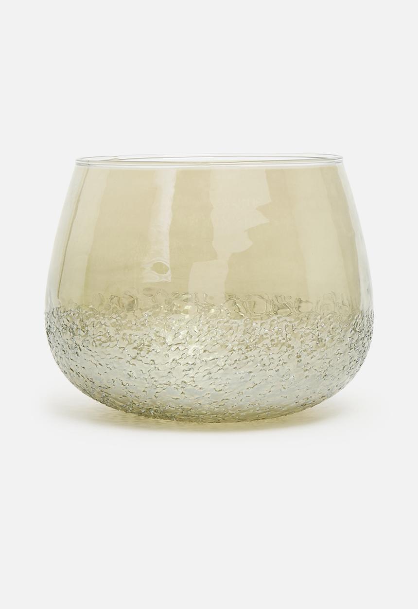 H&S - Smokey candle holder - clear