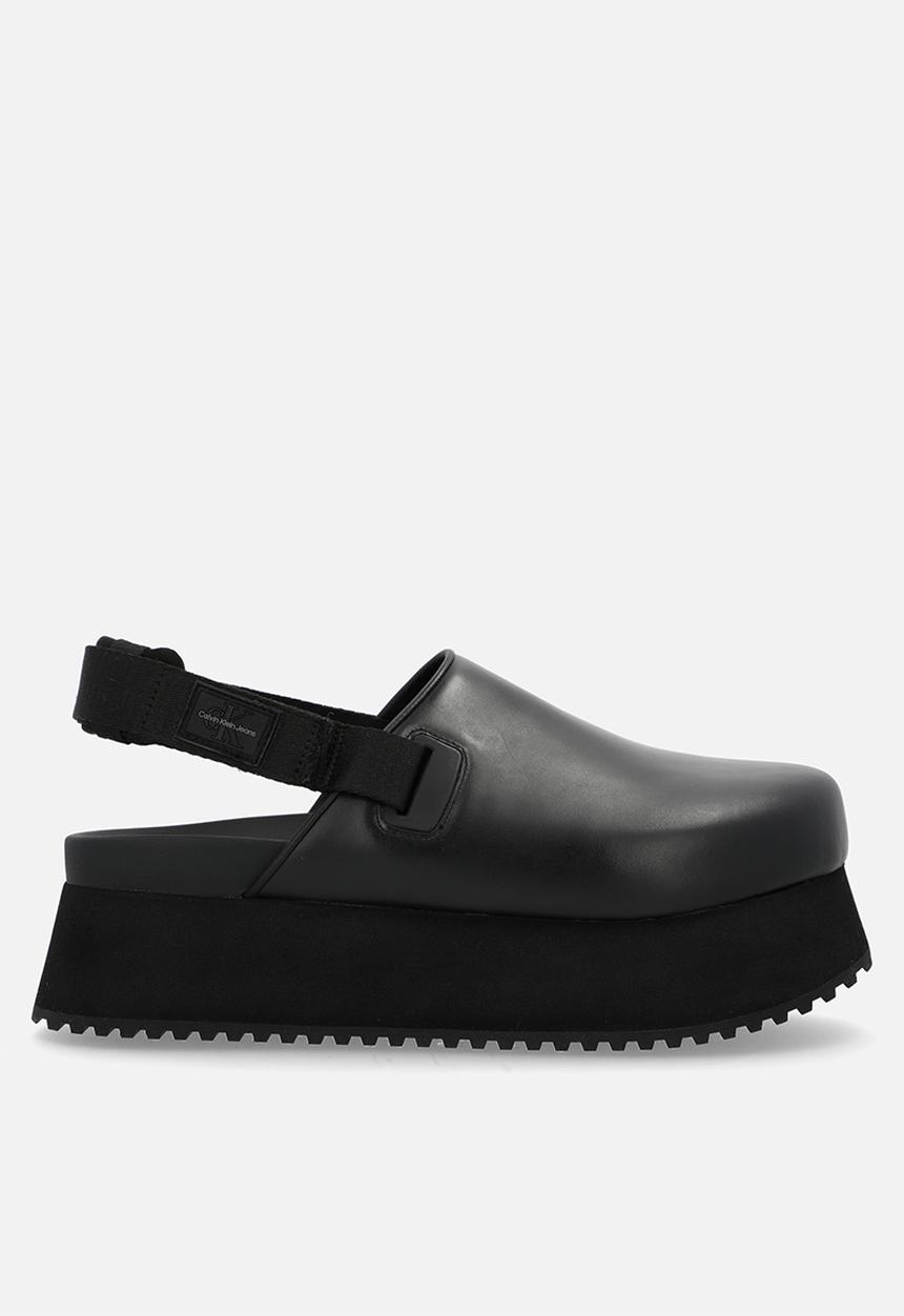 Calvin Klein - Sling leather flatform - triple black