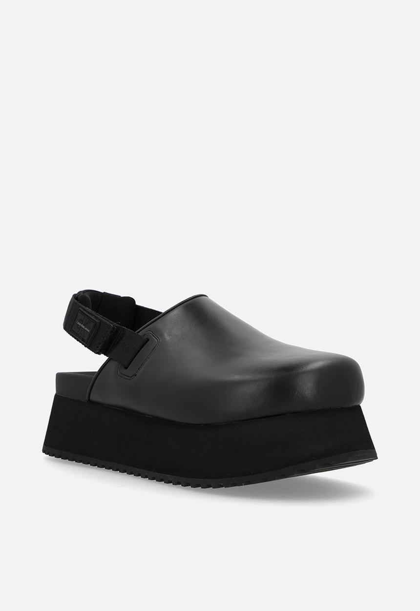 Calvin Klein - Sling leather flatform - triple black