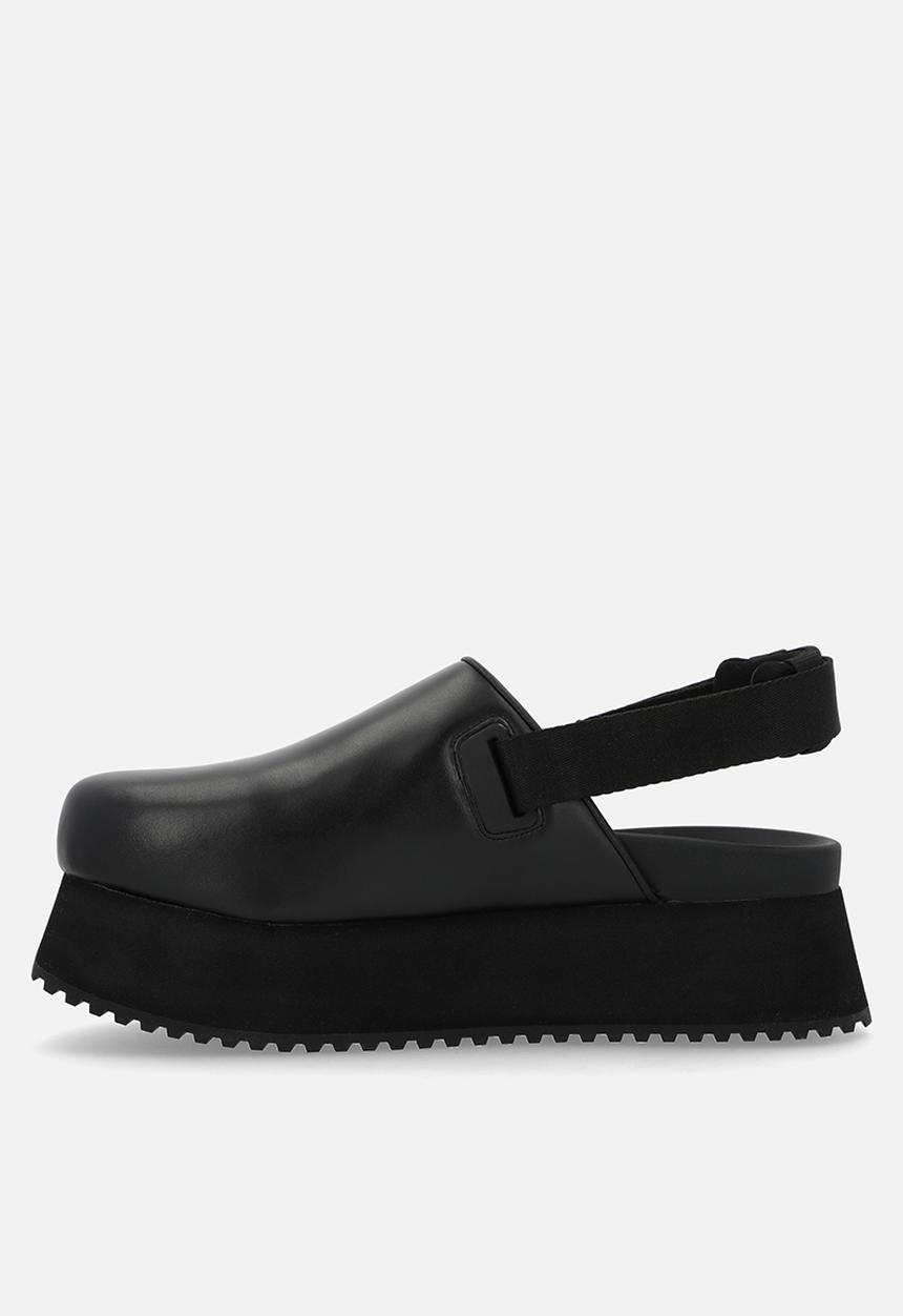 Calvin Klein - Sling leather flatform - triple black
