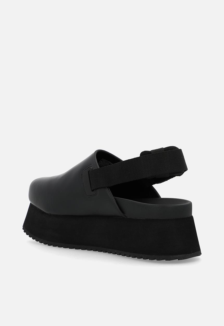 Calvin Klein - Sling leather flatform - triple black