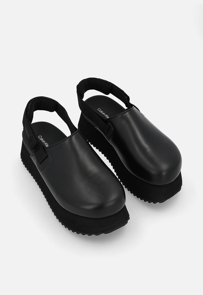 Calvin Klein - Sling leather flatform - triple black