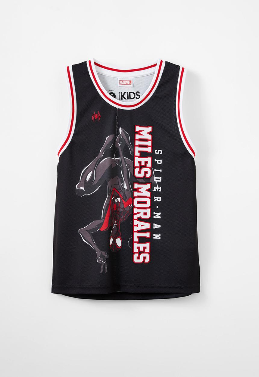 Cotton On - License basketball tank - lcn mar black/spiderman hang time