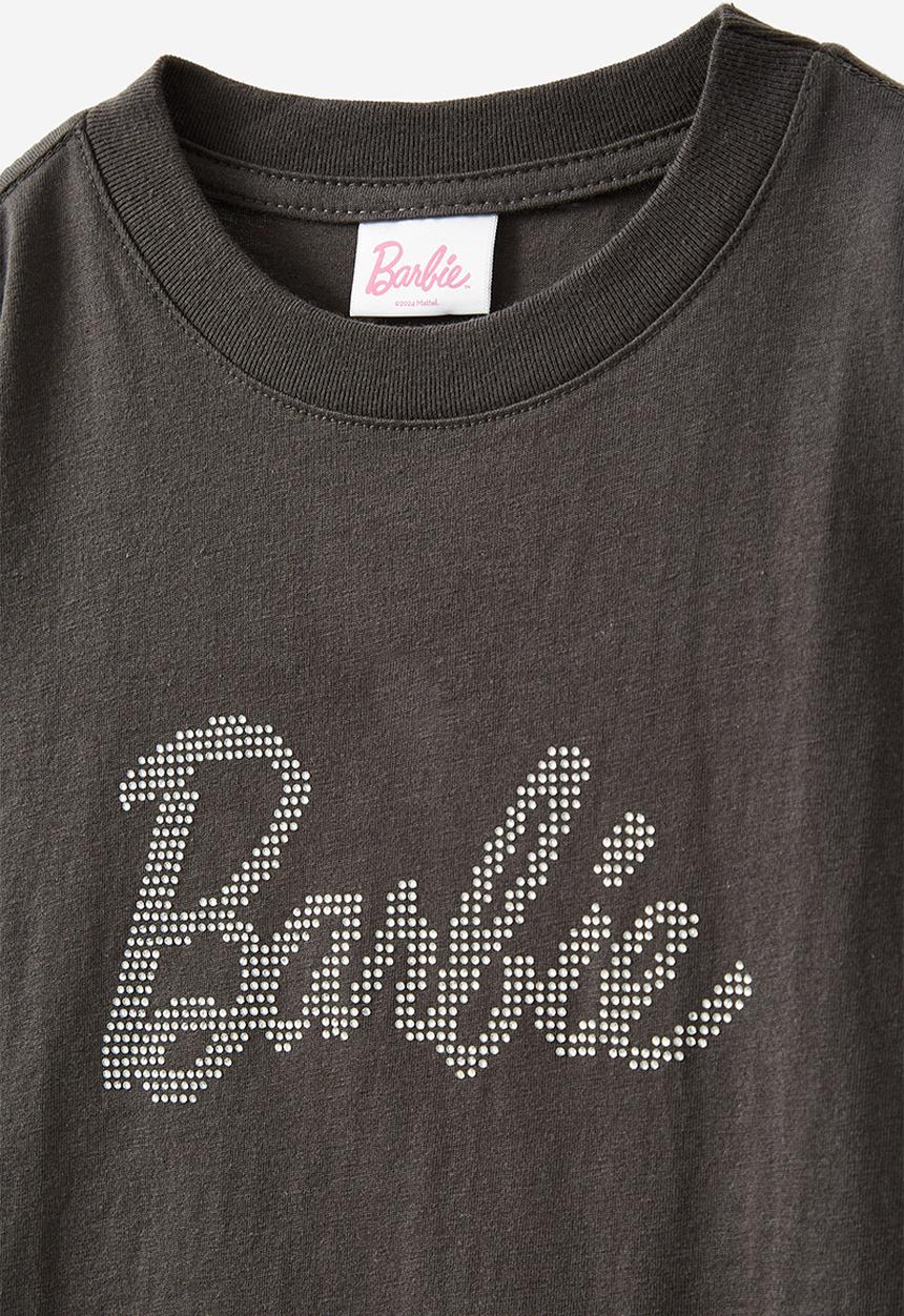 Cotton On - License drop shoulder short sleeve tee - lcn mat barbie diamontes/phantom