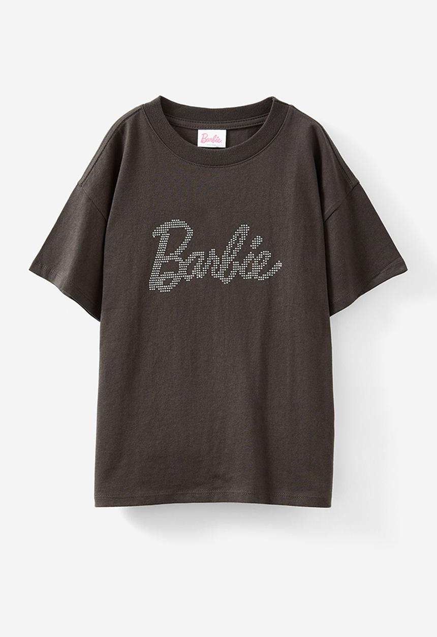 Cotton On - License drop shoulder short sleeve tee - lcn mat barbie diamontes/phantom