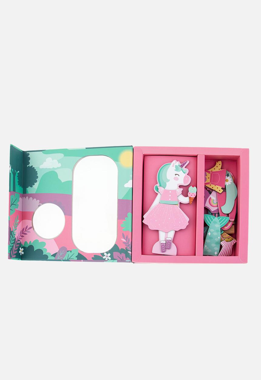 Stephen Joseph - Magnetic dress up doll unicorn and princess  - multi