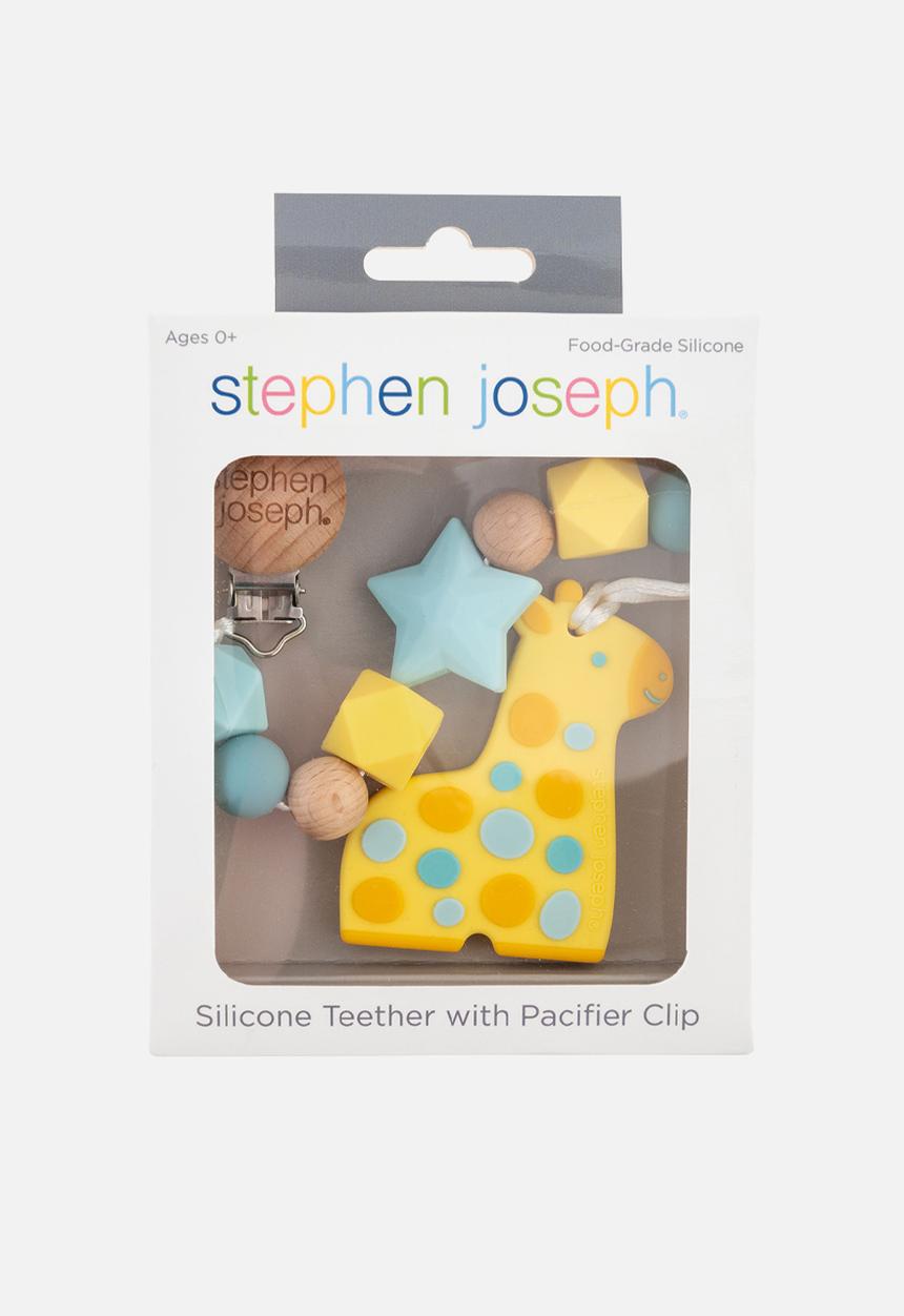 Stephen Joseph - Silicone pacifier clip giraffe  - multi