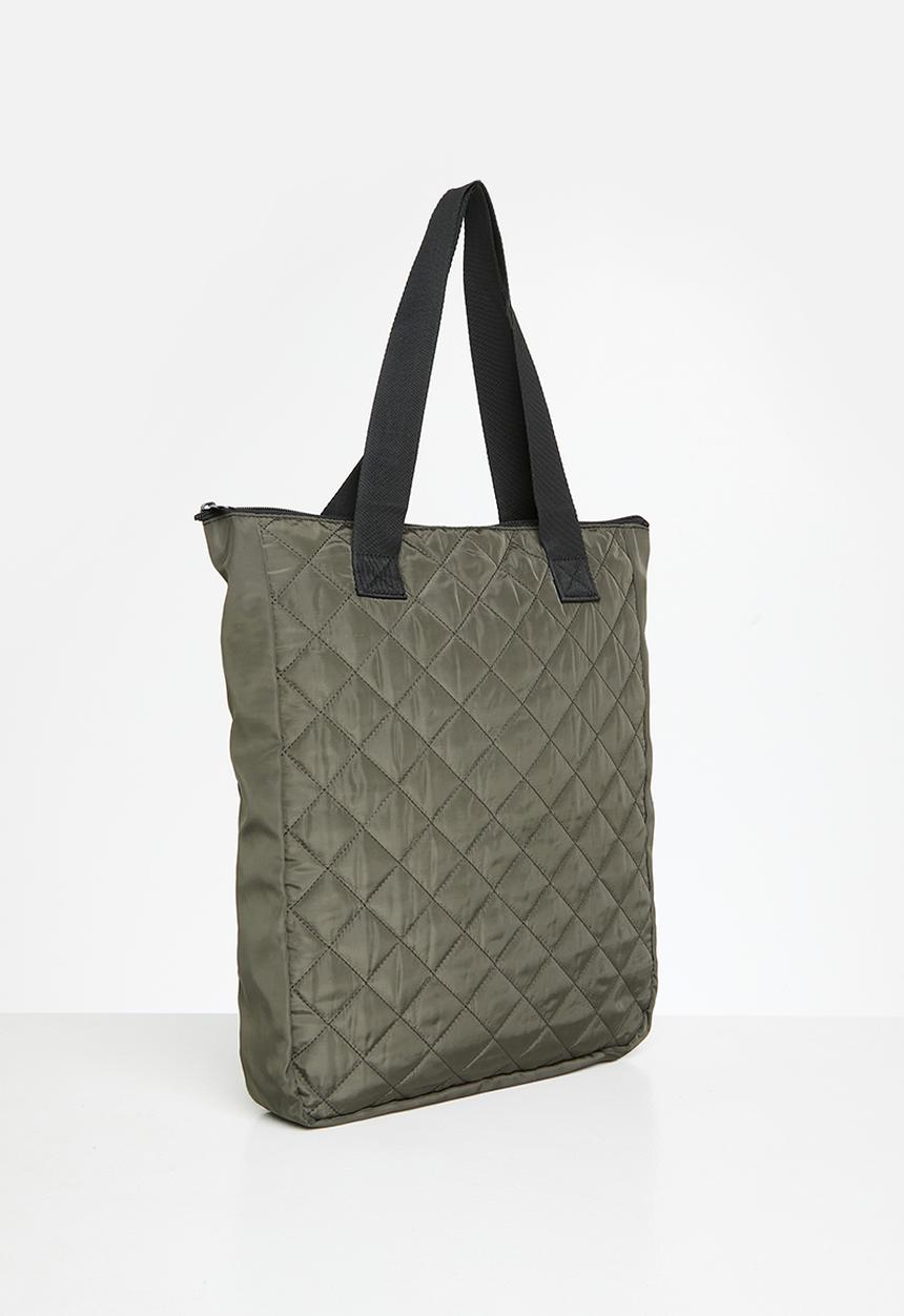 Pop Candy - G & s quilted shopper bag - olive