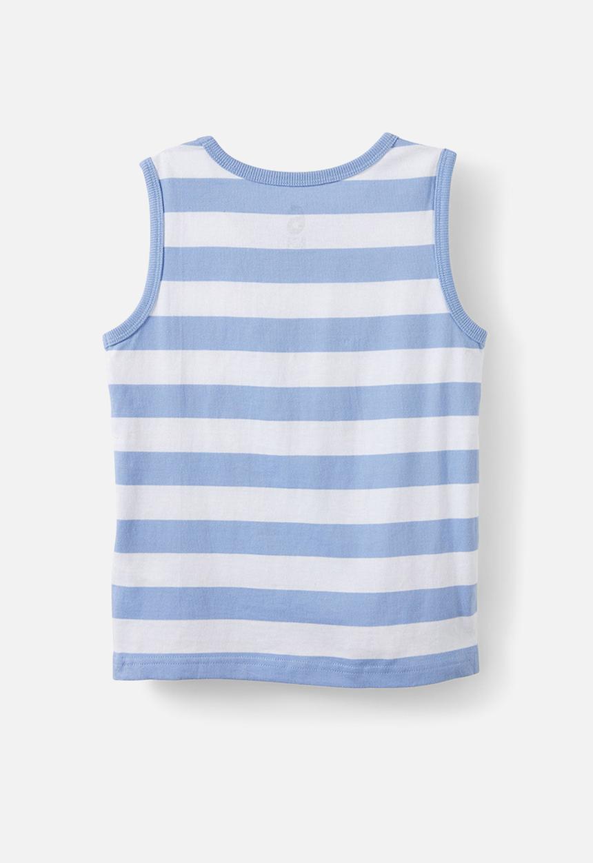Cotton On - The essential tank - white/dusk blue stripe