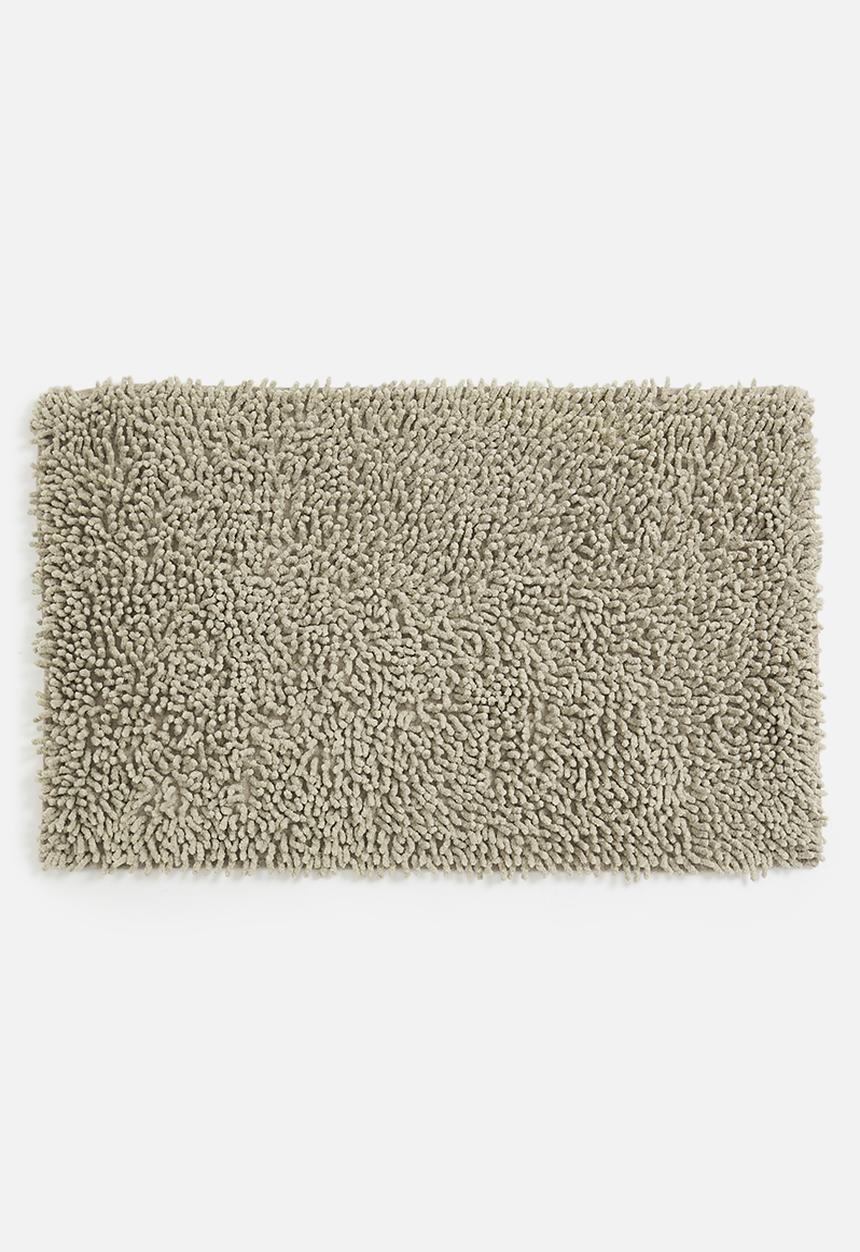 Bathroom Solutions - Shaggy Bathroom Mat Cotton - Grey