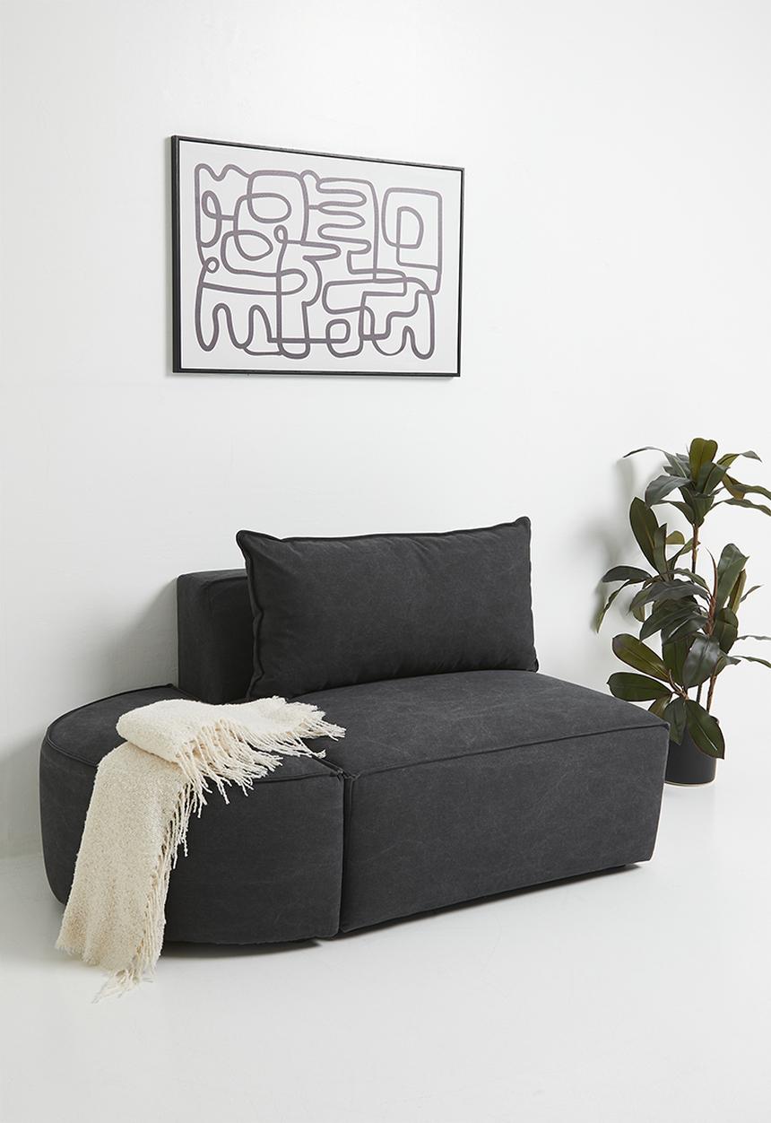 Zorora - Zola love seat no arm - capri graphite