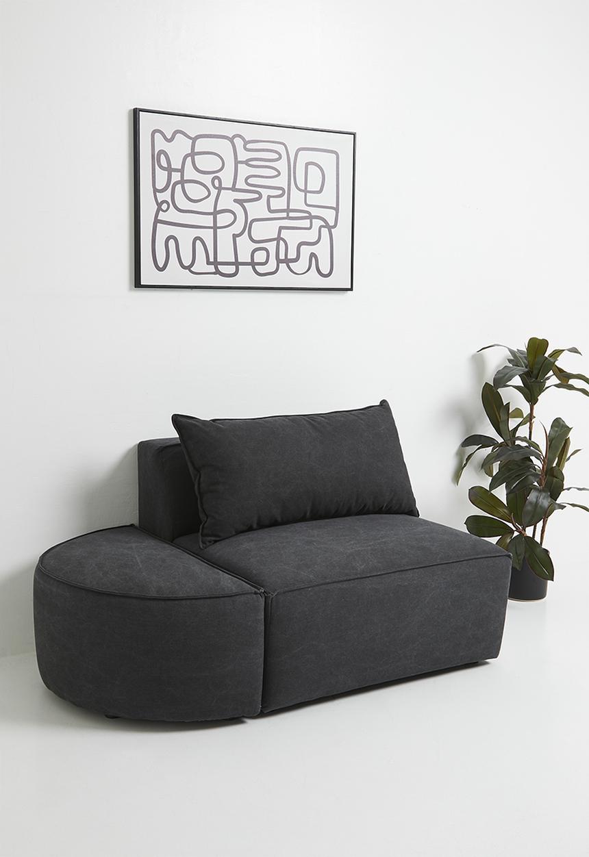Zorora - Zola ottoman semi circle - capri graphite