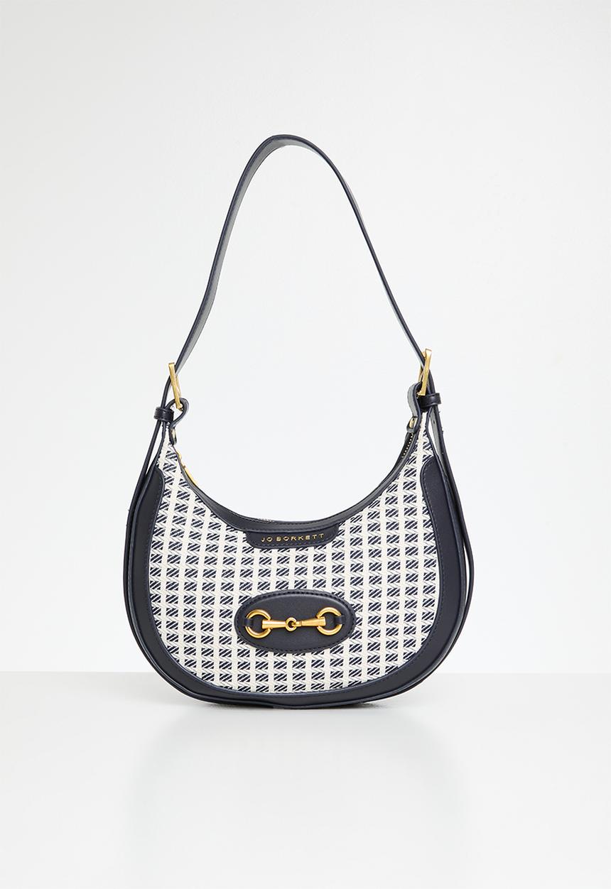 Jo Borkett - Jacquard shoulder bag- navy