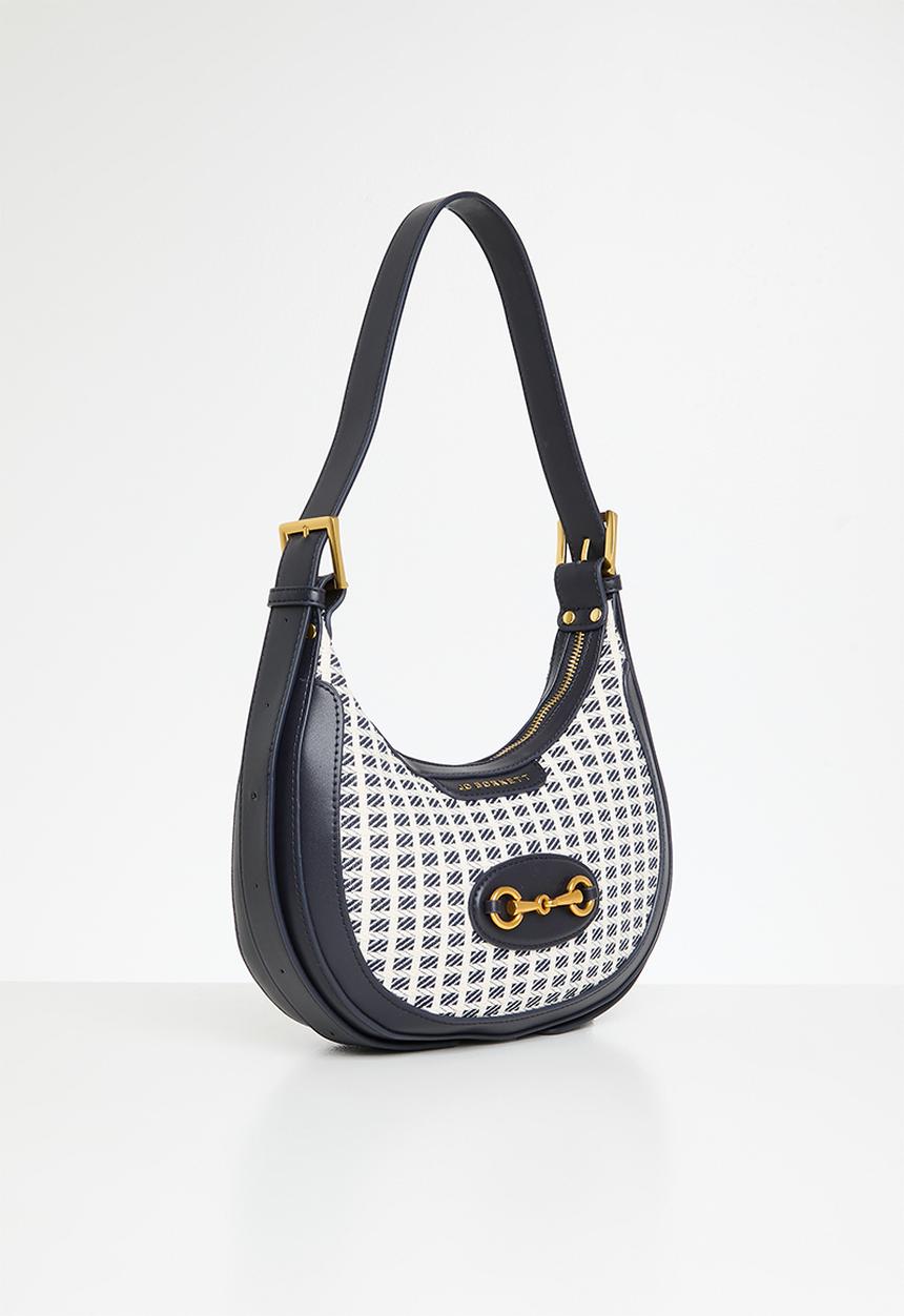 Jo Borkett - Jacquard shoulder bag- navy