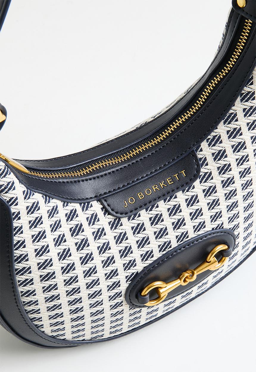 Jo Borkett - Jacquard shoulder bag- navy
