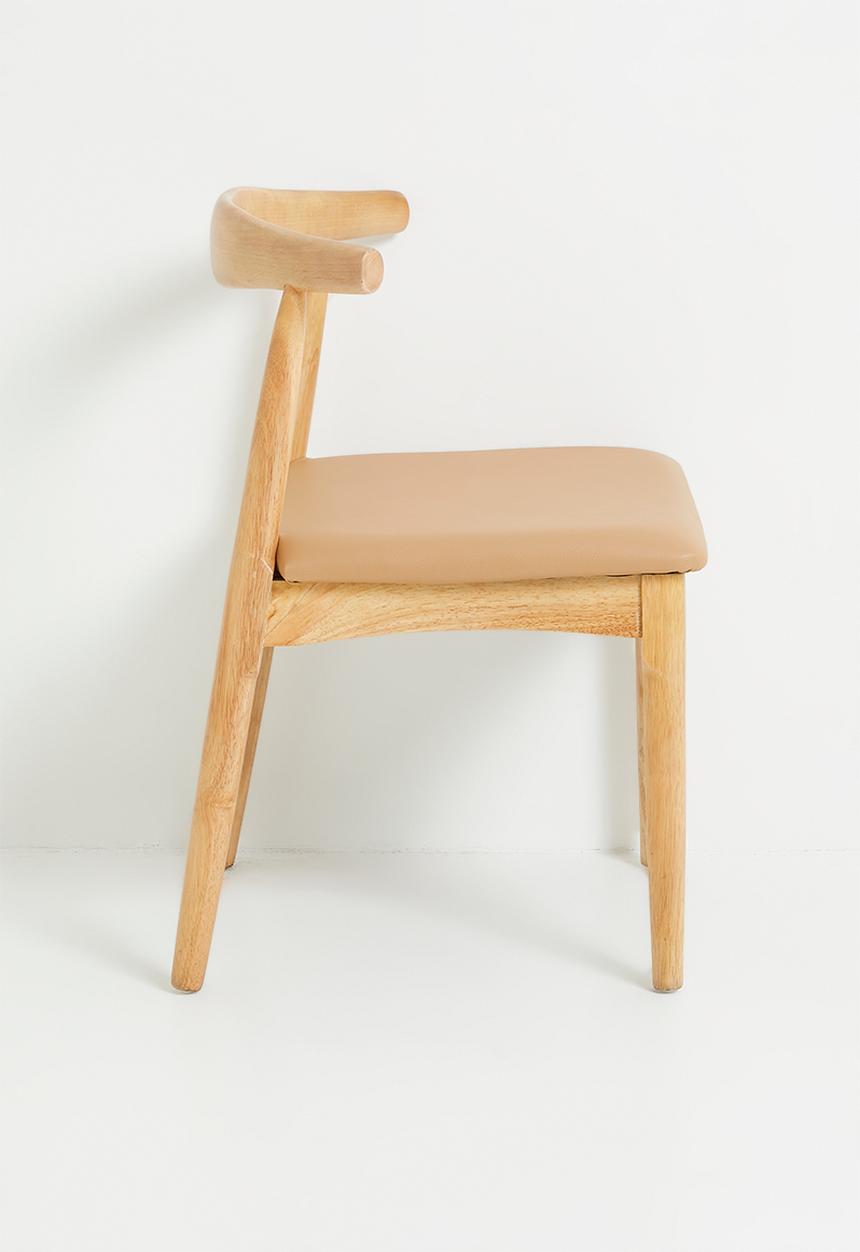 Sixth Floor - Harold wooden Dining Chair PU seat - Natural