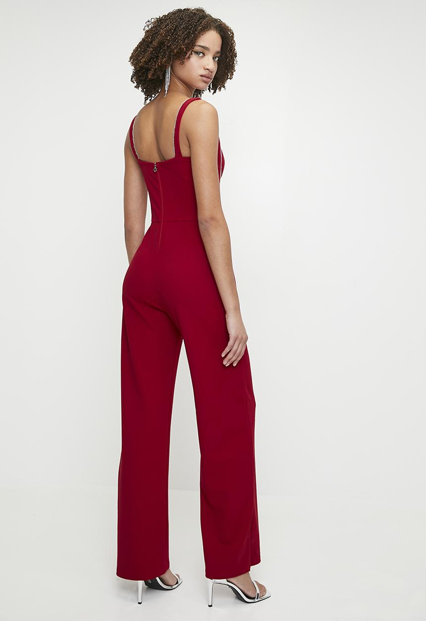SISSY BOY - So demanding:jumpsuit with an underbust cutline - deep red
