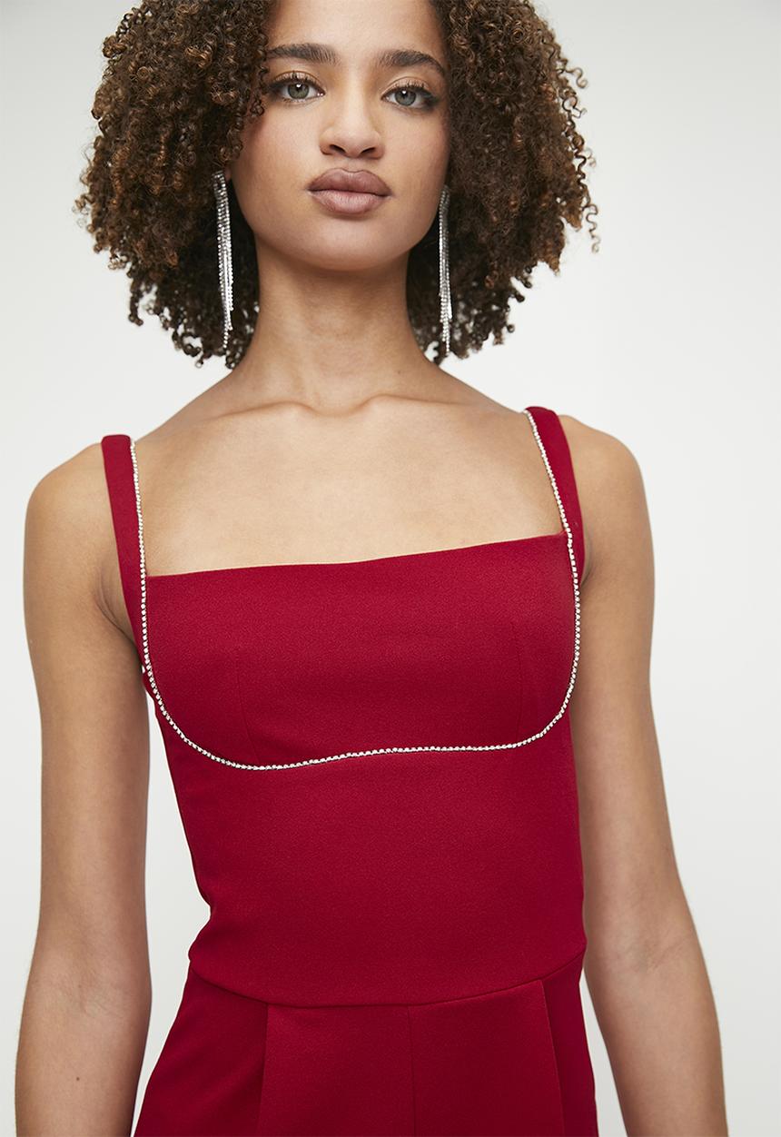 SISSY BOY - So demanding:jumpsuit with an underbust cutline - deep red