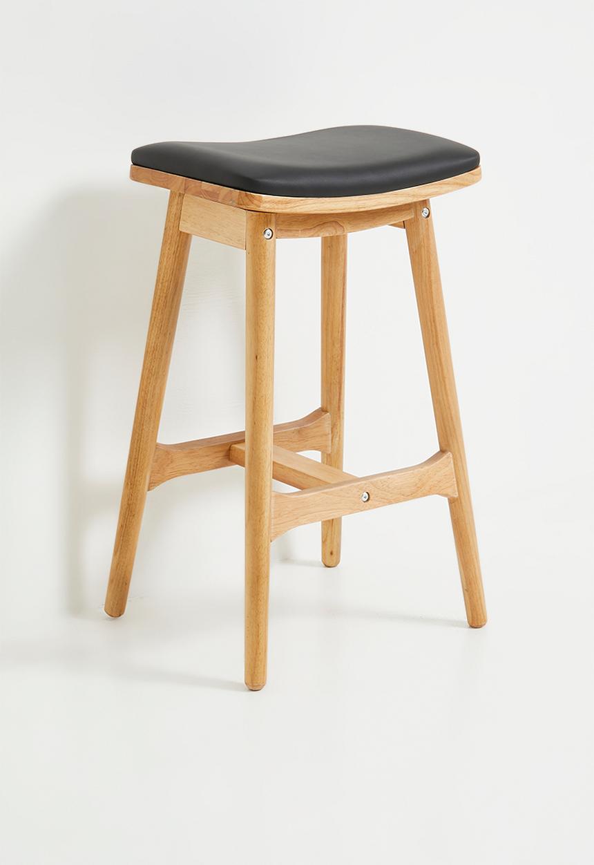 Sixth Floor - Carter wooden counter stool with PU seat - Natural