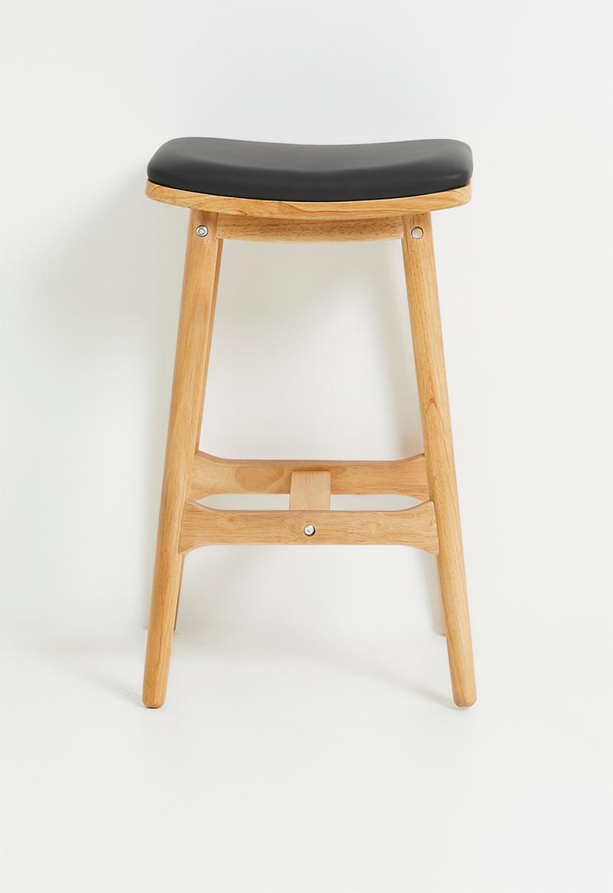 Sixth Floor - Carter wooden counter stool with PU seat - Natural
