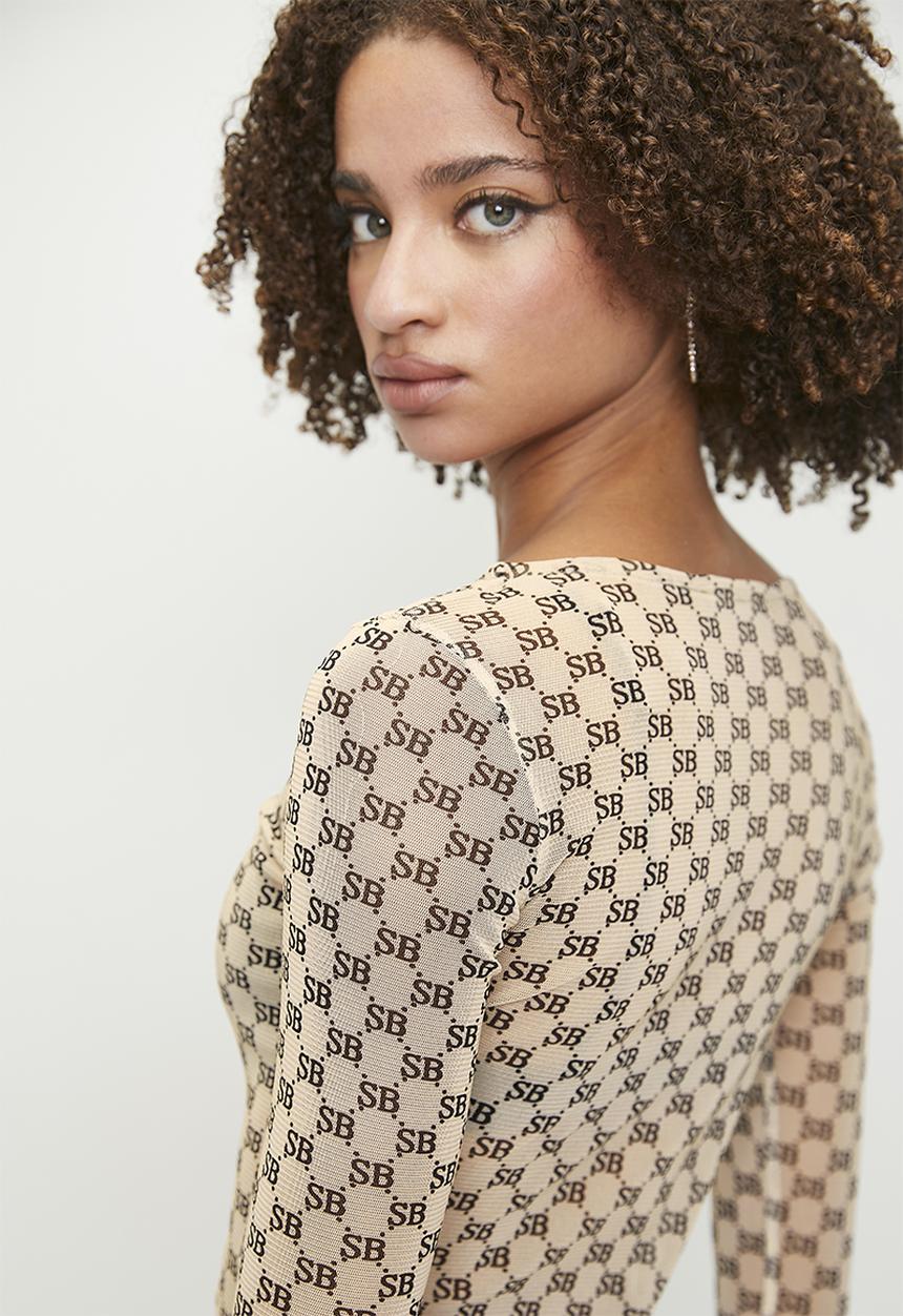 SISSY BOY - Mesh long sleeve top - beige