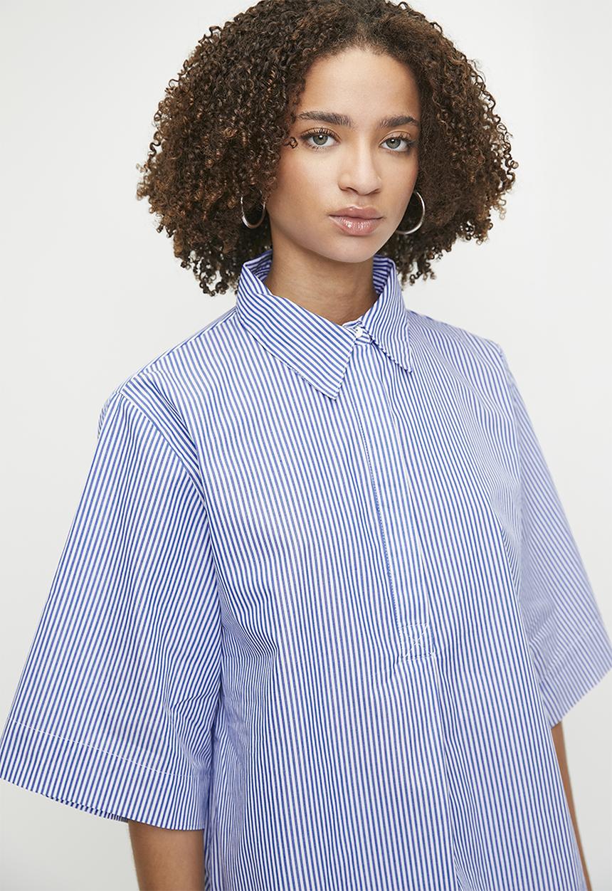Me&B - The Perfect Boxy Shirt - Bluestripe
