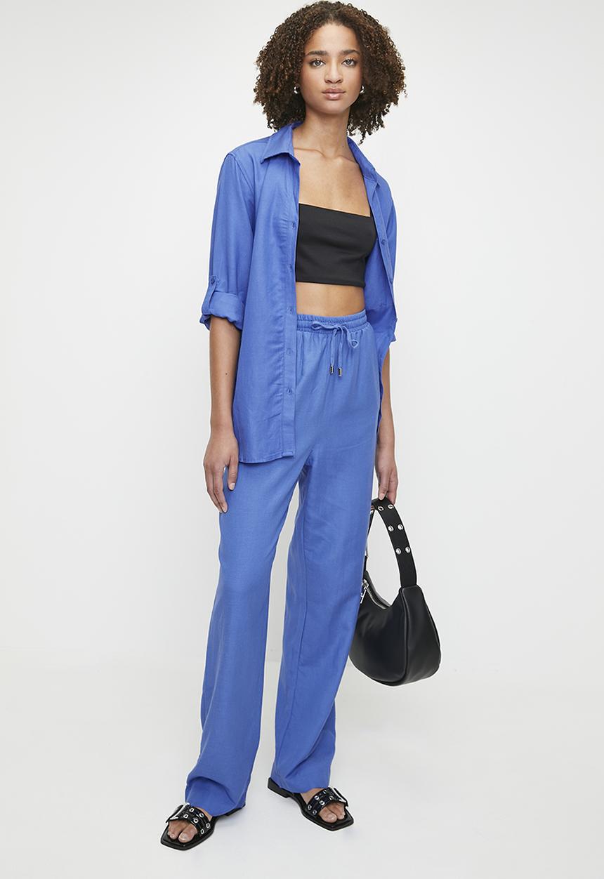 Me&B - Linen one pocket shirt - marine
