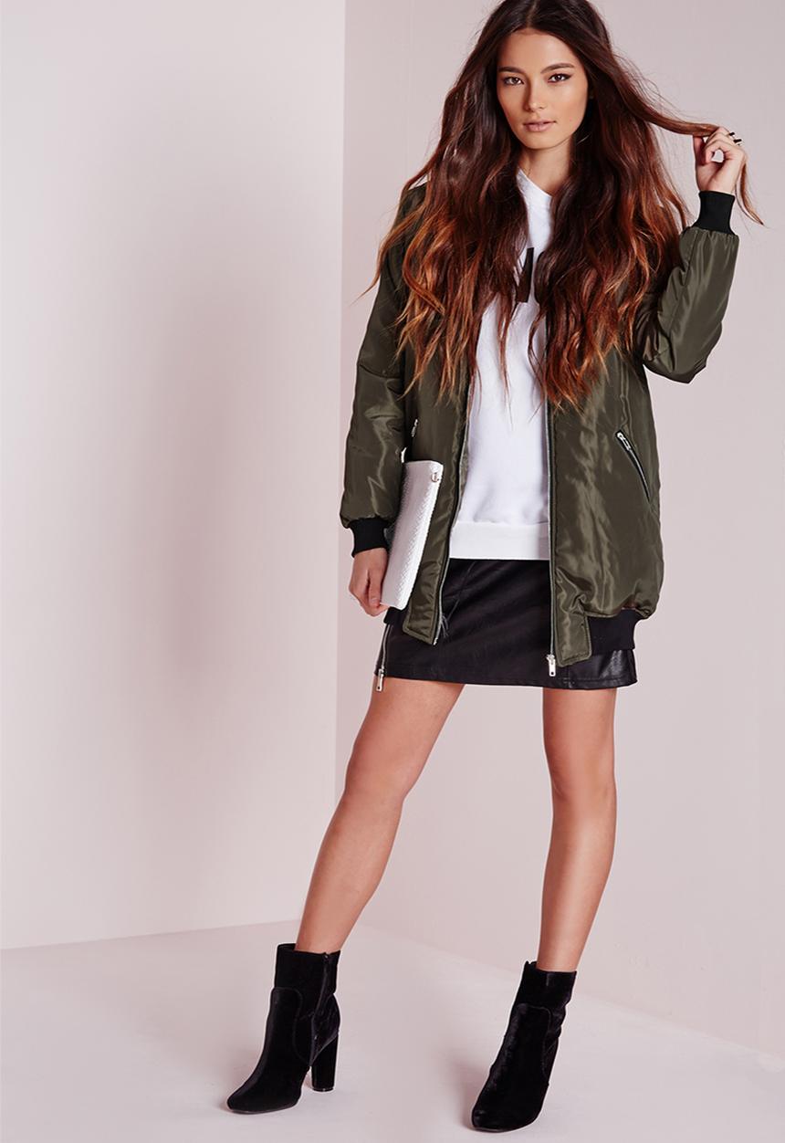 Missguided - Longline padded bomber 