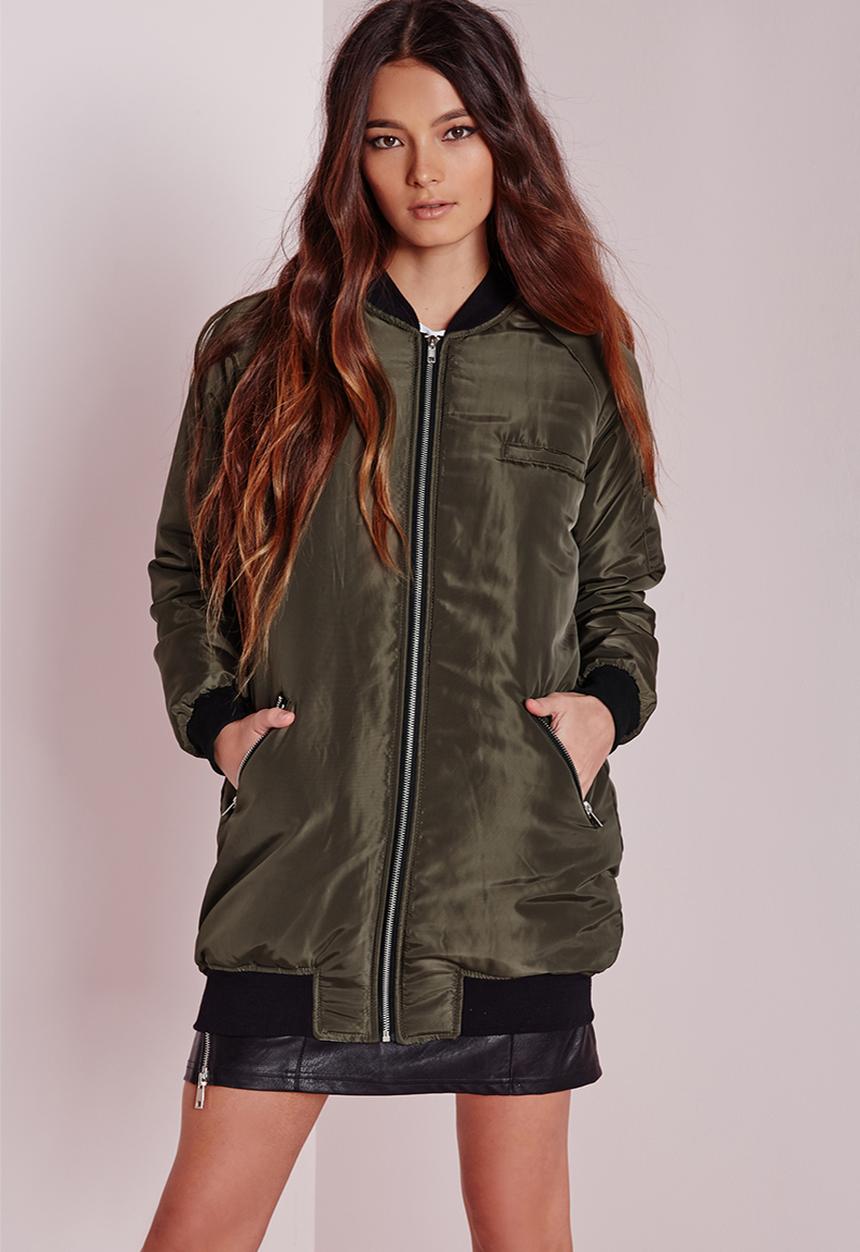 Missguided - Longline padded bomber 