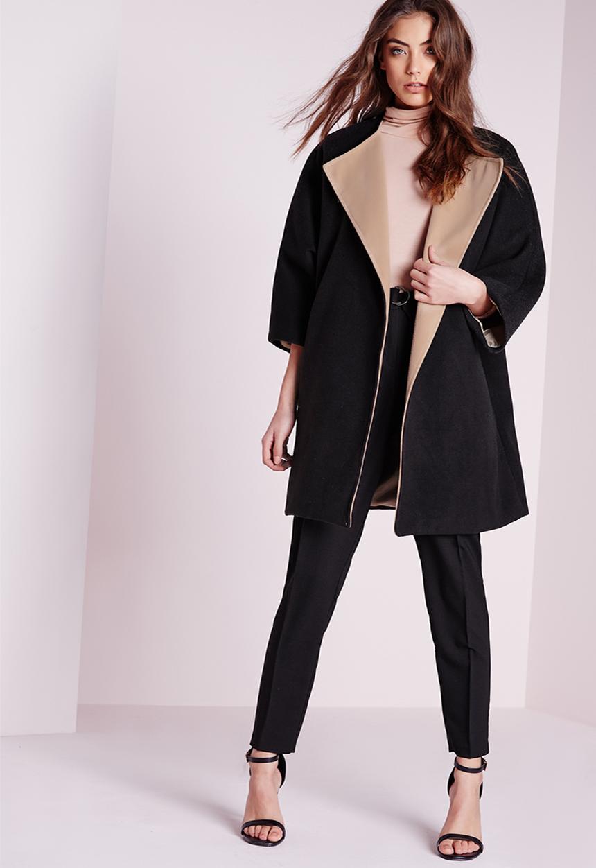 Missguided - Contrast felt blanket jacket 