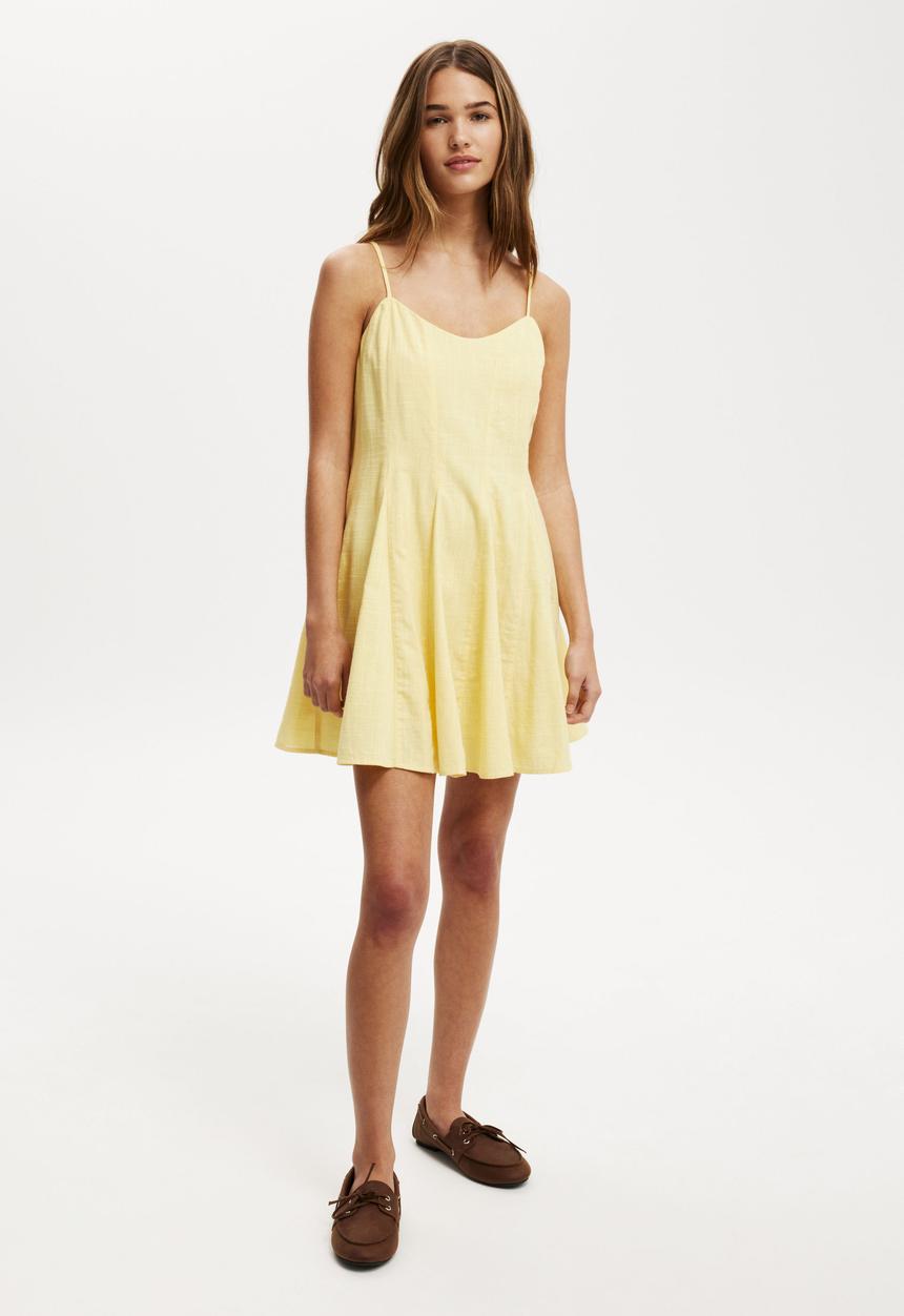 Cotton On - Kelly Godet Hem Mini Dress - Sunshine Yellow