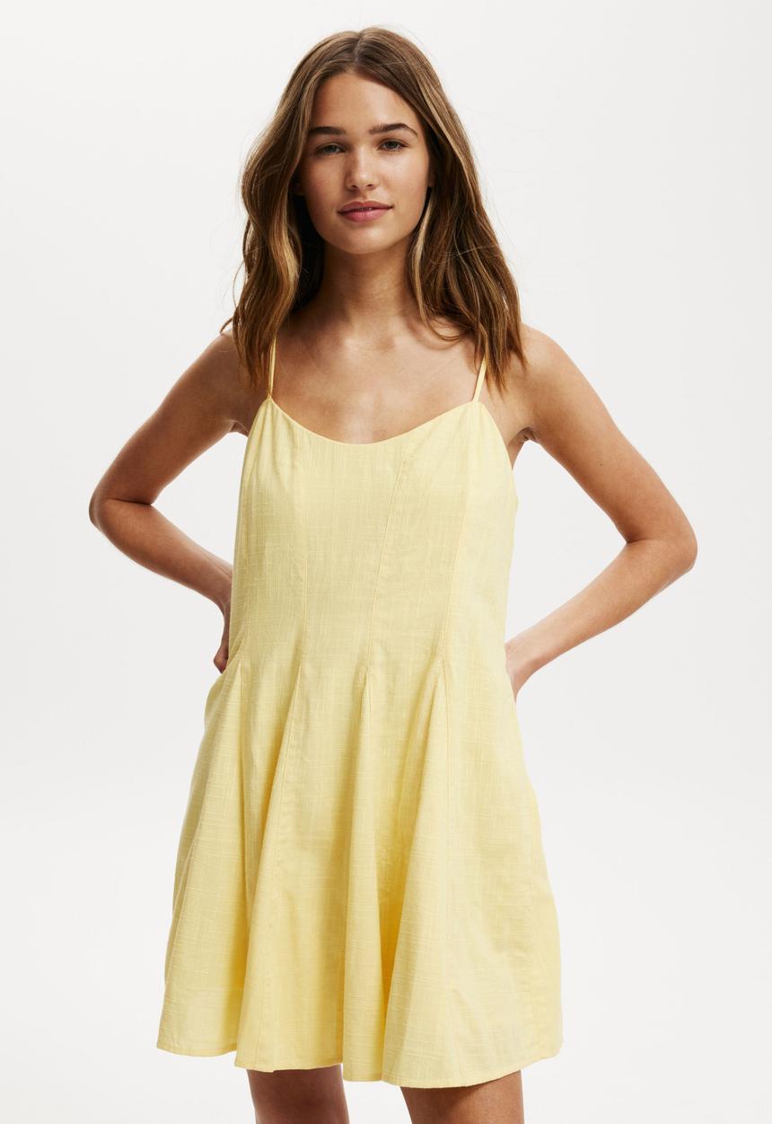 Cotton On - Kelly Godet Hem Mini Dress - Sunshine Yellow