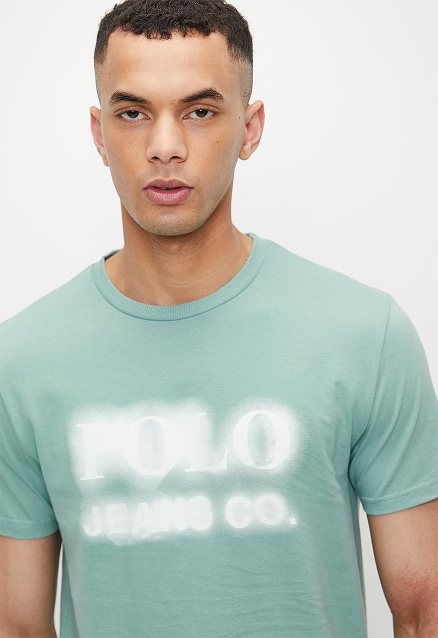 POLO - Trent pjc logo ss tee - aqua