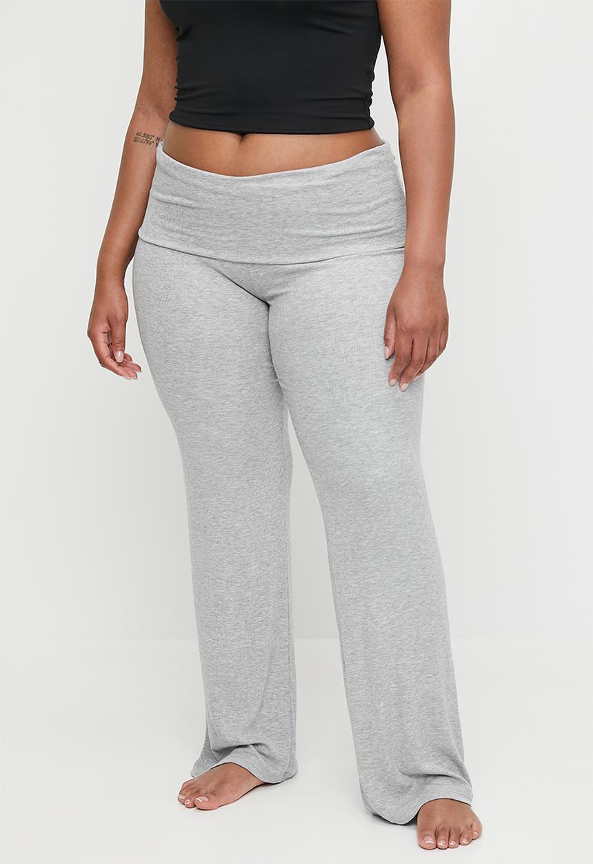 Cotton On - Plus Sleep Recovery Roll Waist Pant - Grey Marle Rib