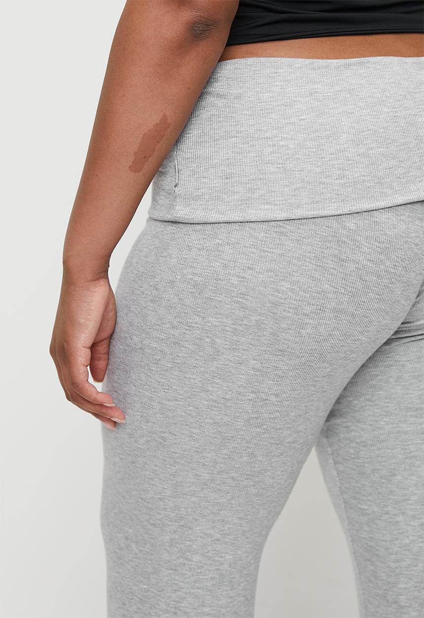 Cotton On - Plus Sleep Recovery Roll Waist Pant - Grey Marle Rib