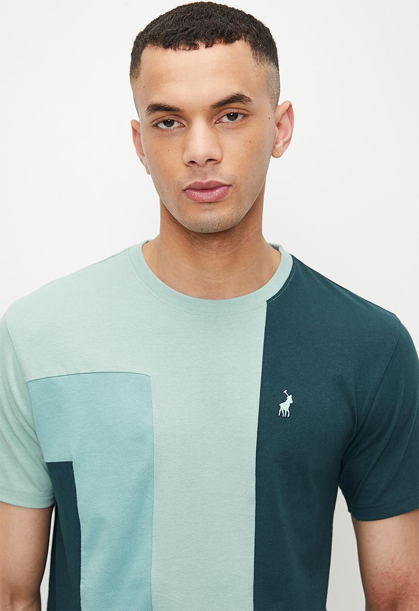 POLO - Chapelle Colourblock Short Sleeve Tee - Aqua