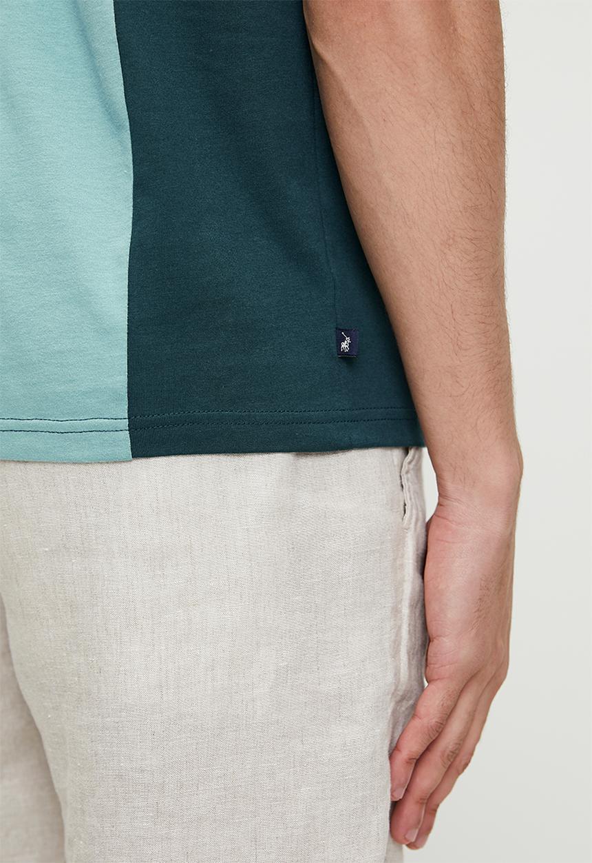 POLO - Chapelle Colourblock Short Sleeve Tee - Aqua